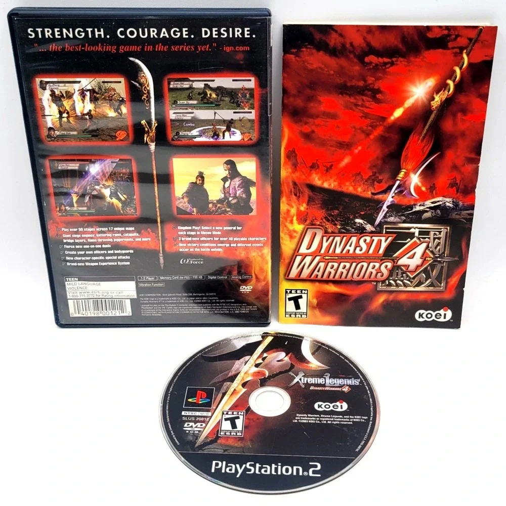 Dynasty Warriors 4 (Sony PlayStation 2, 2003) PS2 COMPLETE CIB + Reg‎ CARD